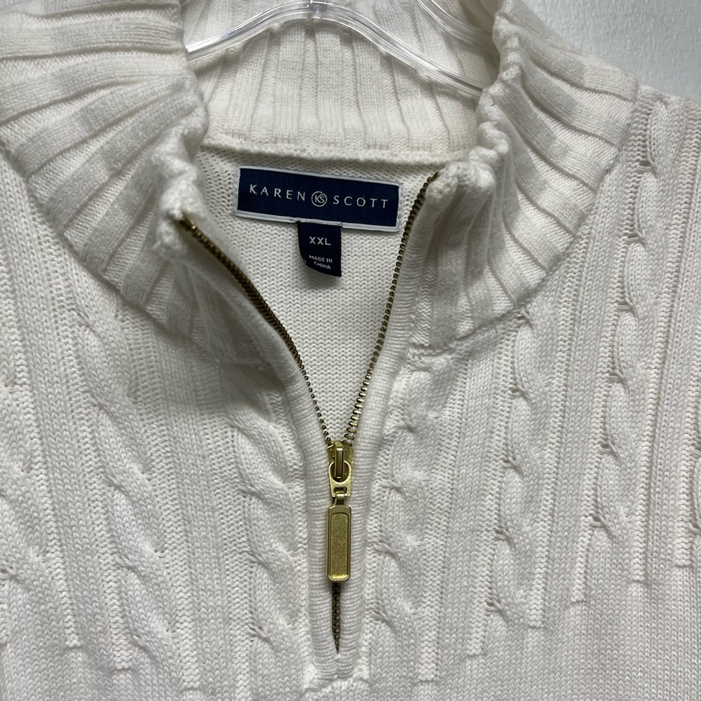 Karen Scott Xxl White Sweater Top — image 2 of 4
